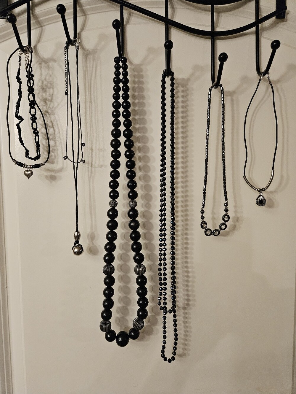 Vtg-Mod Black Statement Necklace Bundle - Set of 8